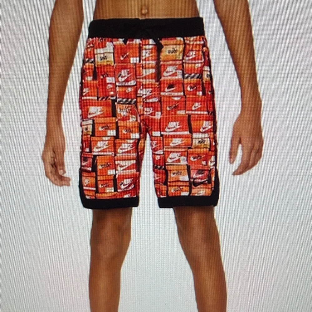 Nike Red and Black Box Pattern Shorts Size Large Boys Adorable!! NWT. Rare - Picture 4 of 4
